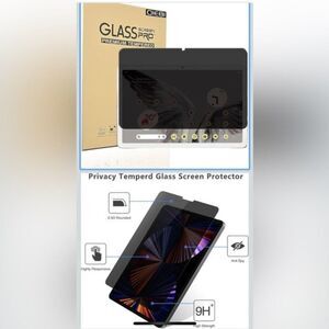 Privacy Tempered Glass Screen Protector for Amazon Fire Tablets - Black